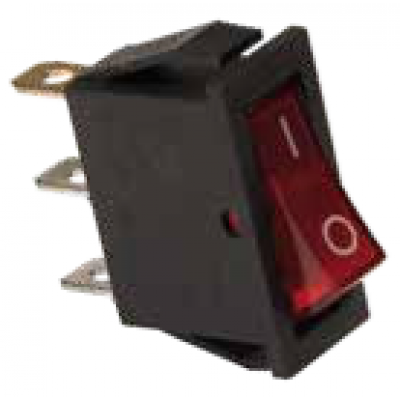 Interruptor luminoso rectangular tecla roja 16 Amp 250V